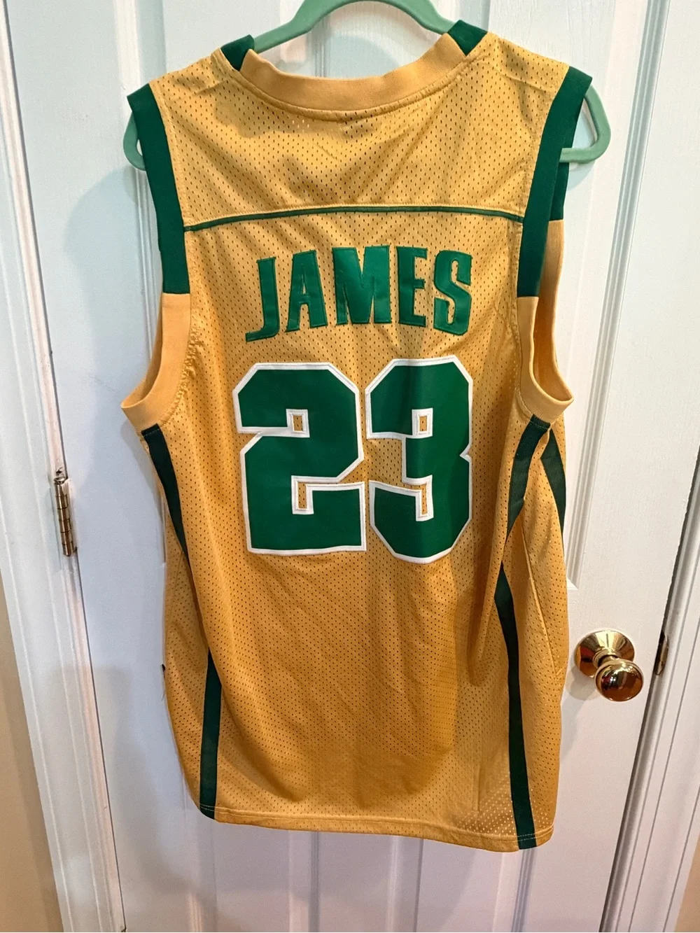 Nike Gold and Green 'Irish' #23 Basketball Jersey Size XL